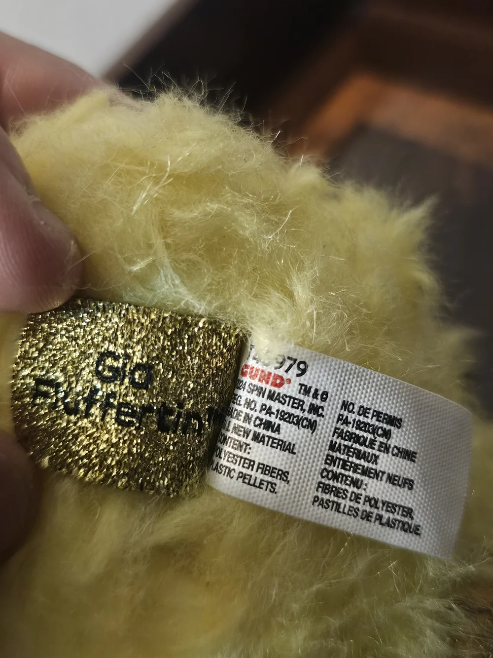 Lush Yellow Fluffy Chick Plush with Metallic Gold Beak & Feet